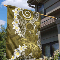 Gold Polynesian Tribal Frangipani Tropical Vibe Garden Flag LT14 - Polynesian Pride