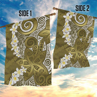 Gold Polynesian Tribal Frangipani Tropical Vibe Garden Flag LT14 - Polynesian Pride