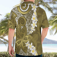 Gold Polynesian Tribal Frangipani Tropical Vibe Hawaiian Shirt LT14 - Polynesian Pride
