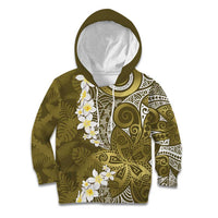 Gold Polynesian Tribal Frangipani Tropical Vibe Kid Hoodie