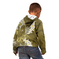 Gold Polynesian Tribal Frangipani Tropical Vibe Kid Hoodie
