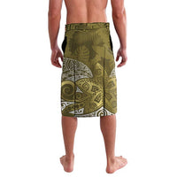 Gold Polynesian Tribal Frangipani Tropical Vibe Lavalava