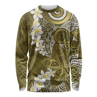 Gold Polynesian Tribal Frangipani Tropical Vibe Long Sleeve Shirt LT14 Unisex Gold - Polynesian Pride