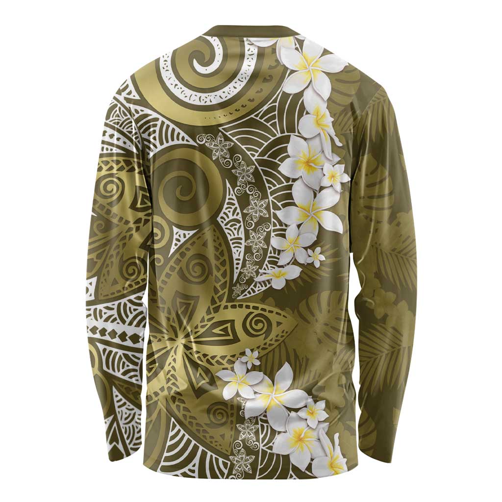 Gold Polynesian Tribal Frangipani Tropical Vibe Long Sleeve Shirt LT14 - Polynesian Pride