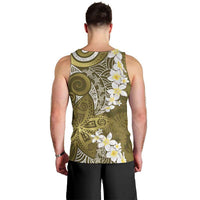 Gold Polynesian Tribal Frangipani Tropical Vibe Men Tank Top LT14 - Polynesian Pride