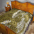 Gold Polynesian Tribal Frangipani Tropical Vibe Quilt