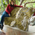 Gold Polynesian Tribal Frangipani Tropical Vibe Quilt