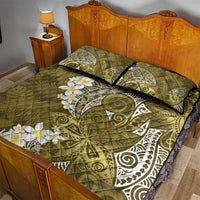 Gold Polynesian Tribal Frangipani Tropical Vibe Quilt Bed Set LT14 - Polynesian Pride