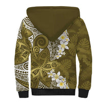 Gold Polynesian Tribal Frangipani Tropical Vibe Sherpa Hoodie LT14 - Polynesian Pride