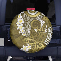 Gold Polynesian Tribal Frangipani Tropical Vibe Spare Tire Cover LT14 No hole Gold - Polynesian Pride
