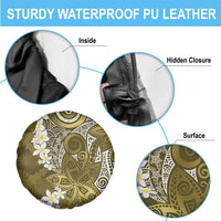 Gold Polynesian Tribal Frangipani Tropical Vibe Spare Tire Cover LT14 - Polynesian Pride
