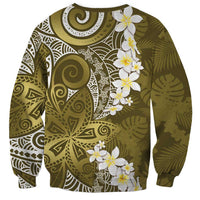 Gold Polynesian Tribal Frangipani Tropical Vibe Sweatshirt LT14 - Polynesian Pride