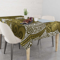Gold Polynesian Tribal Frangipani Tropical Vibe Tablecloth LT14 - Polynesian Pride