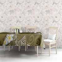 Gold Polynesian Tribal Frangipani Tropical Vibe Tablecloth LT14 - Polynesian Pride