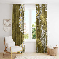 Gold Polynesian Tribal Frangipani Tropical Vibe Window Curtain LT14 - Polynesian Pride