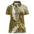 Gold Polynesian Tribal Frangipani Tropical Vibe Women Polo Shirt