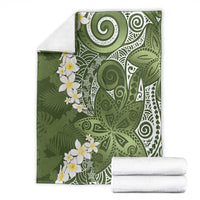 Green Polynesian Tribal Frangipani Tropical Vibe Blanket LT14 - Polynesian Pride
