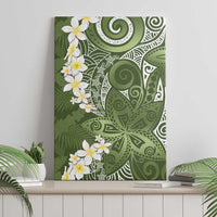 Green Polynesian Tribal Frangipani Tropical Vibe Canvas Wall Art LT14 - Polynesian Pride