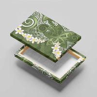 Green Polynesian Tribal Frangipani Tropical Vibe Canvas Wall Art LT14 - Polynesian Pride