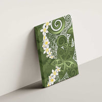 Green Polynesian Tribal Frangipani Tropical Vibe Canvas Wall Art LT14 - Polynesian Pride