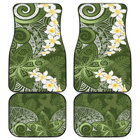 Green Polynesian Tribal Frangipani Tropical Vibe Car Mats LT14 - Polynesian Pride