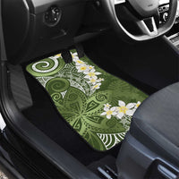 Green Polynesian Tribal Frangipani Tropical Vibe Car Mats LT14 - Polynesian Pride