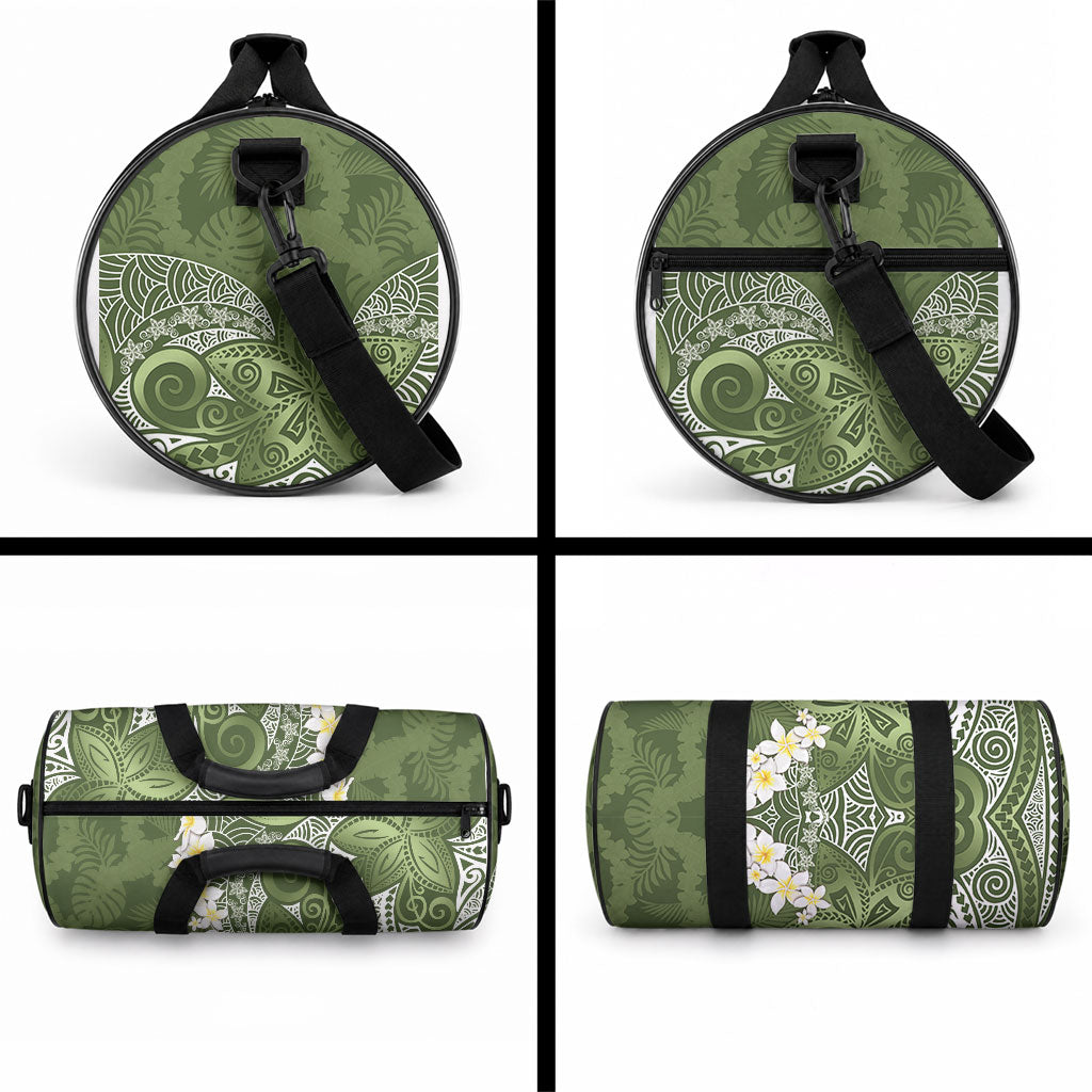 Green Polynesian Tribal Frangipani Tropical Vibe Duffle Bag LT14 - Polynesian Pride