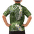 Green Polynesian Tribal Frangipani Tropical Vibe Family Matching Mermaid Dress and Hawaiian Shirt