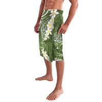 Green Polynesian Tribal Frangipani Tropical Vibe Lavalava