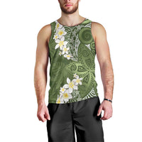 Green Polynesian Tribal Frangipani Tropical Vibe Men Tank Top LT14 - Polynesian Pride
