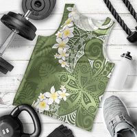 Green Polynesian Tribal Frangipani Tropical Vibe Men Tank Top LT14 - Polynesian Pride
