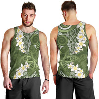 Green Polynesian Tribal Frangipani Tropical Vibe Men Tank Top LT14 - Polynesian Pride