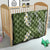Green Polynesian Tribal Frangipani Tropical Vibe Quilt