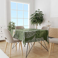 Green Polynesian Tribal Frangipani Tropical Vibe Tablecloth LT14 - Polynesian Pride