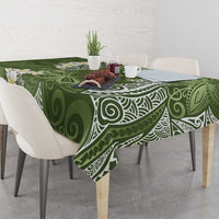 Green Polynesian Tribal Frangipani Tropical Vibe Tablecloth LT14 - Polynesian Pride