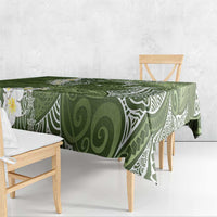 Green Polynesian Tribal Frangipani Tropical Vibe Tablecloth LT14 - Polynesian Pride
