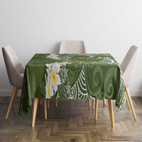 Green Polynesian Tribal Frangipani Tropical Vibe Tablecloth LT14 - Polynesian Pride