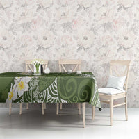 Green Polynesian Tribal Frangipani Tropical Vibe Tablecloth LT14 - Polynesian Pride