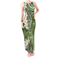 Green Polynesian Tribal Frangipani Tropical Vibe Tank Maxi Dress LT14 Women Green - Polynesian Pride