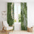 Green Polynesian Tribal Frangipani Tropical Vibe Window Curtain