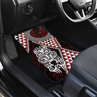 Red Aotearoa Niho Taniwha Car Mats Maori Mythology Tooth - Taniko Motifs LT14 - Polynesian Pride