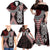 Red Aotearoa Niho Taniwha Family Matching Off Shoulder Maxi Dress and Hawaiian Shirt Maori Mythology Tooth - Taniko Motifs