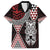 Red Aotearoa Niho Taniwha Family Matching Short Sleeve Bodycon Dress and Hawaiian Shirt Maori Mythology Tooth - Taniko Motifs