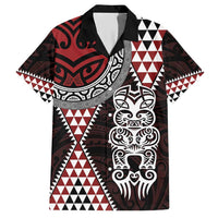 Red Aotearoa Niho Taniwha Hawaiian Shirt Maori Mythology Tooth - Taniko Motifs LT14 Red - Polynesian Pride