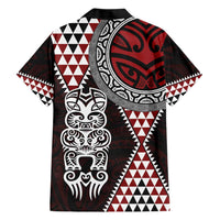 Red Aotearoa Niho Taniwha Hawaiian Shirt Maori Mythology Tooth - Taniko Motifs LT14 - Polynesian Pride