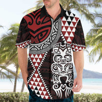 Red Aotearoa Niho Taniwha Hawaiian Shirt Maori Mythology Tooth - Taniko Motifs LT14 - Polynesian Pride