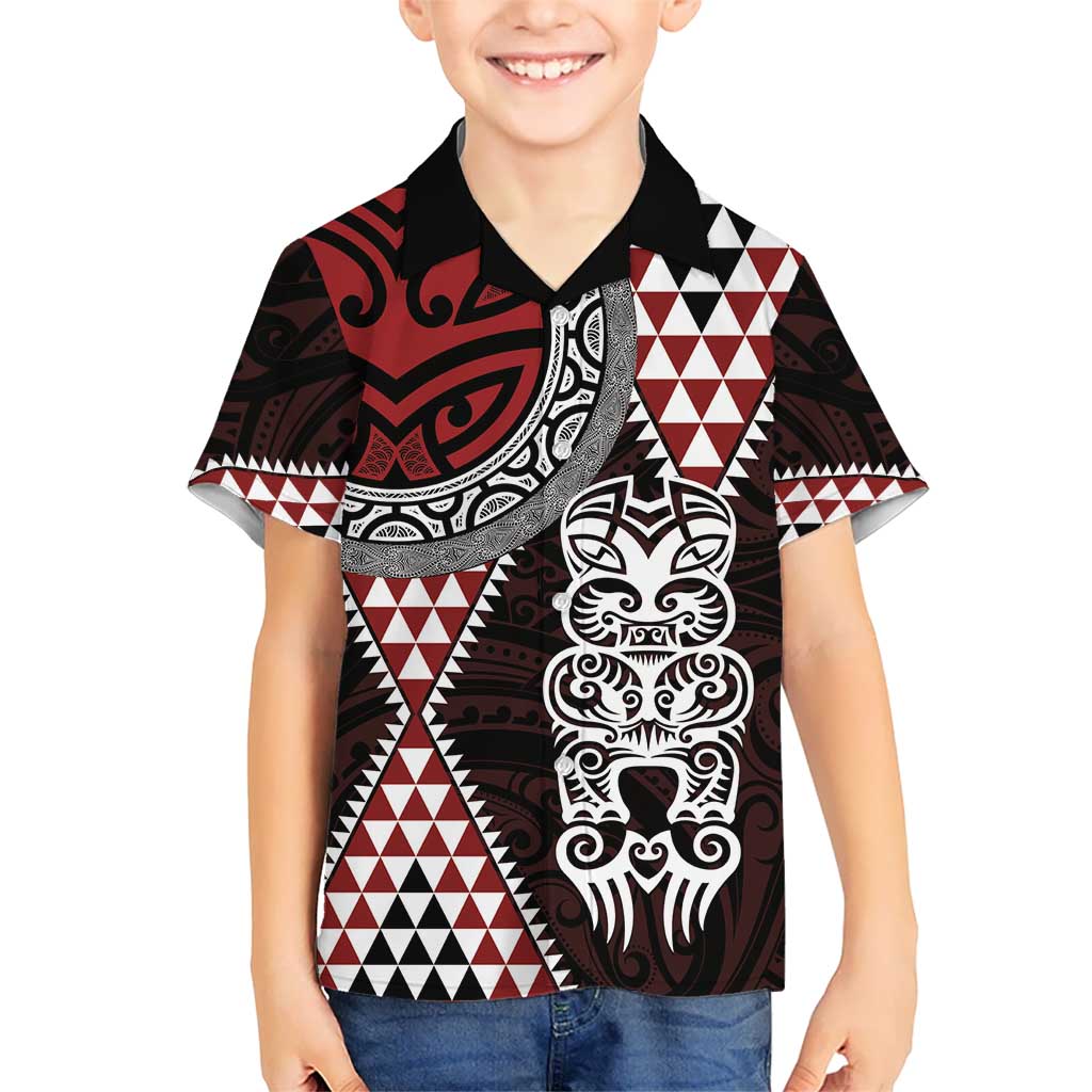Red Aotearoa Niho Taniwha Hawaiian Shirt Maori Mythology Tooth - Taniko Motifs LT14 - Polynesian Pride