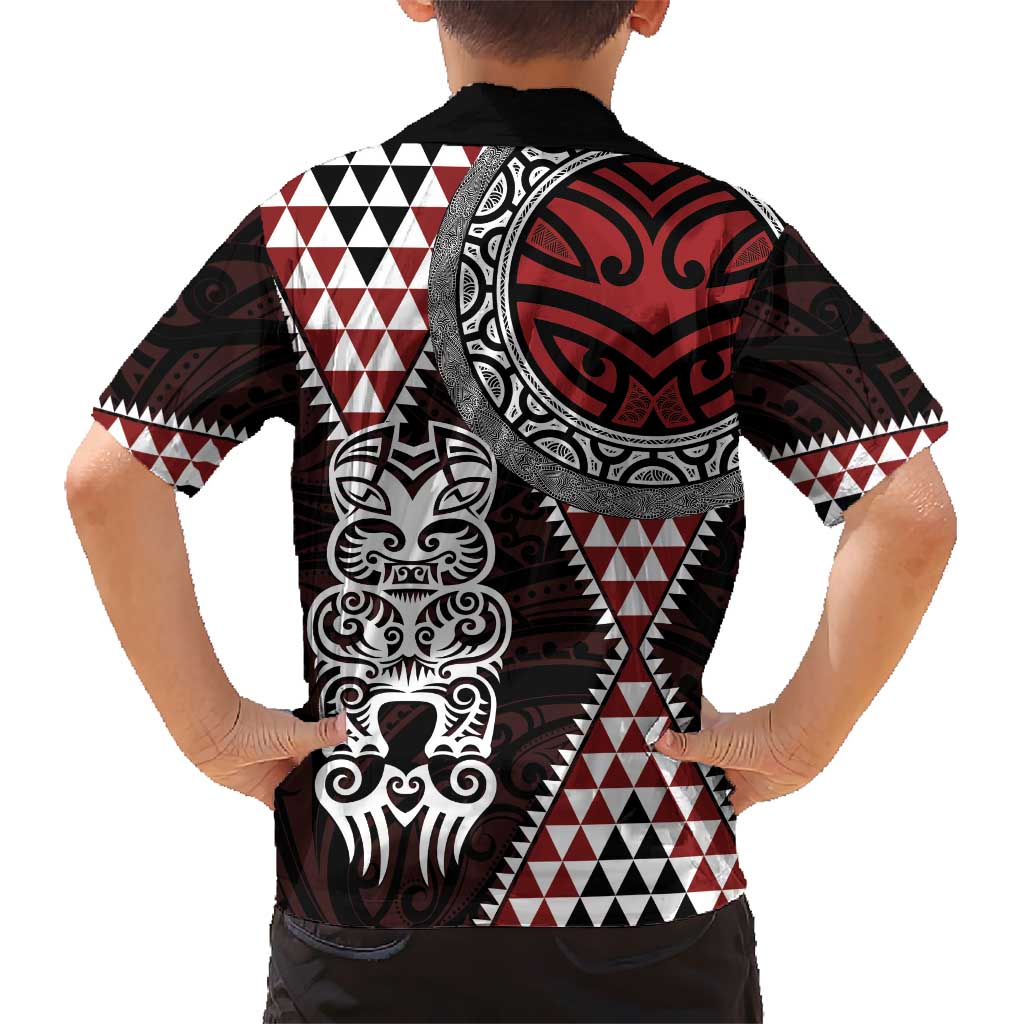 Red Aotearoa Niho Taniwha Hawaiian Shirt Maori Mythology Tooth - Taniko Motifs LT14 - Polynesian Pride