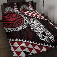 Red Aotearoa Niho Taniwha Quilt Bed Set Maori Mythology Tooth - Taniko Motifs LT14 Red - Polynesian Pride