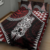 Red Aotearoa Niho Taniwha Quilt Bed Set Maori Mythology Tooth - Taniko Motifs LT14 - Polynesian Pride